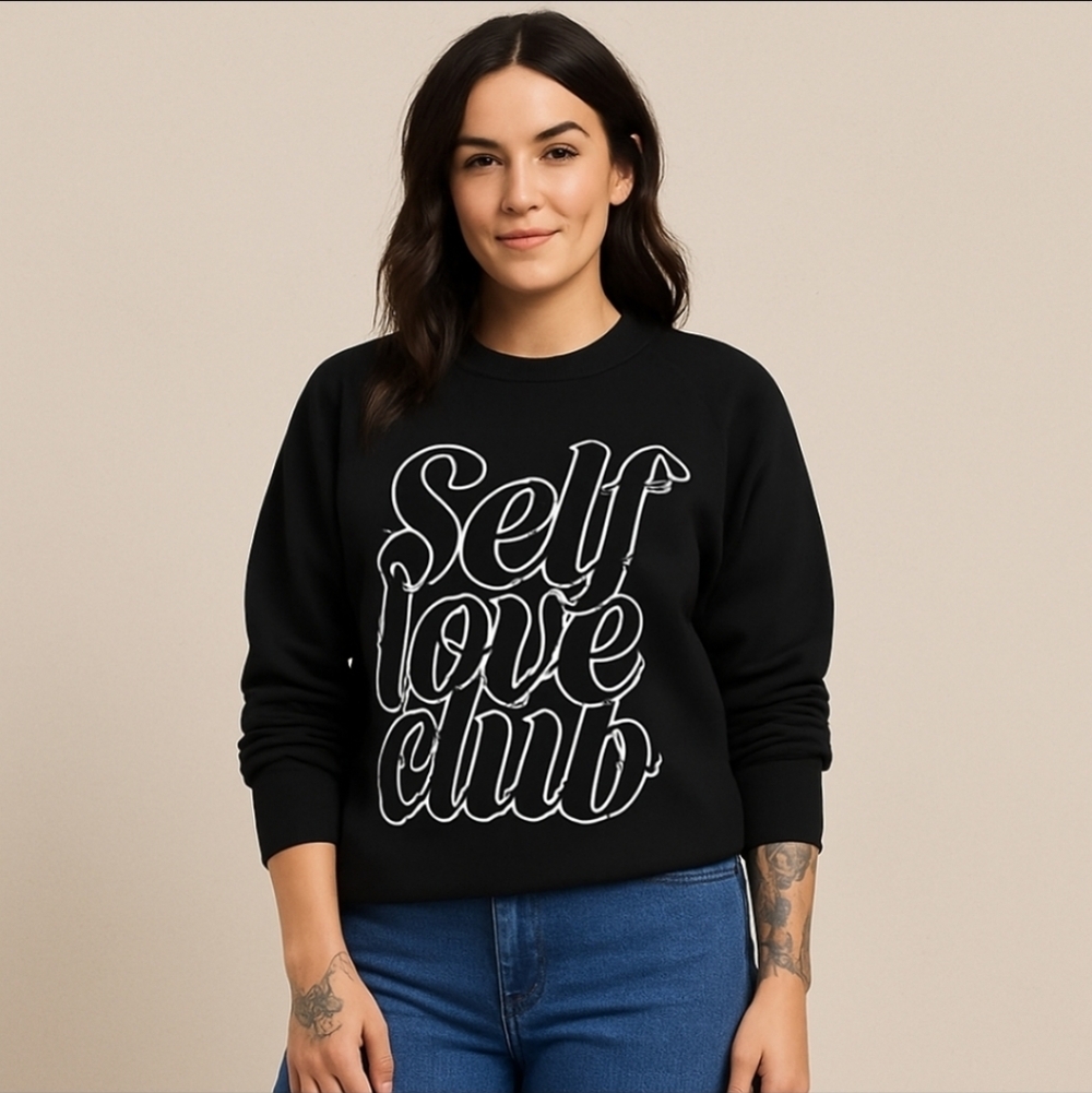 Brunette The label Black Graphic Sweatshirt S M Self Love Club